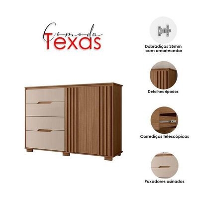 Cômoda Ambiente Texas Carvalho Fendi - Moval