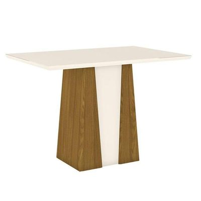 Mesa De Jantar Elisa 120 Cm Tampo Reto Nature Off White – Henn