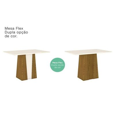 Mesa De Jantar Elisa 120 Cm Tampo Reto Nature Off White – Henn