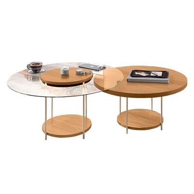 Estante Home Theater Titan Off White Cinamomo E Kit Mesa De Centro Sky Cinamomo - Hb Móveis