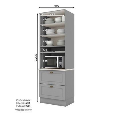 Torre Quente 1 Forno Nova York Cinza Com Tampo Calcare – Henn