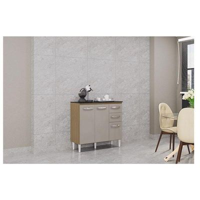 Balcão De Cozinha Isadora Damasco Off White - Poquema