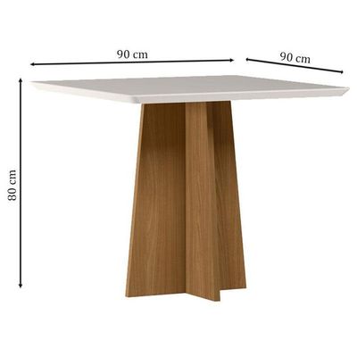 Mesa De Jantar Anitta 90x90 Cm Com Vidro Ype Off White – New Ceval