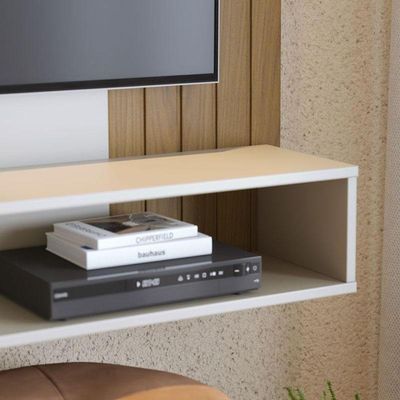 Painel Para Tv Home Suspenso Jurerê Off White Matte Freijó – Colibri