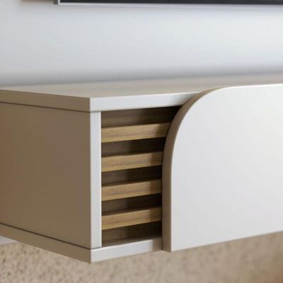 Painel Para Tv Home Suspenso Jurerê Off White Matte Freijó – Colibri
