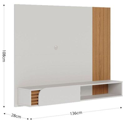 Painel Para Tv Home Suspenso Jurerê Off White Matte Freijó – Colibri