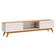 Rack Bancada Classic 2 Gavetas Com Painel Para Tv Suspenso Ripado Loft 1.8 Off White Nature - Imcal