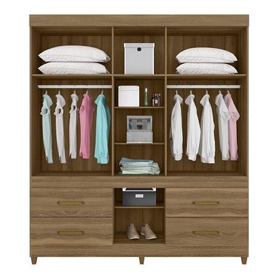 Cômoda Montevidéu E Guarda Roupa Casal Guarujá Amêndola Touch - Demóbile