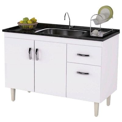 Balcão De Pia Gabriela 120 Cm Branco Flex - Ajl