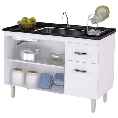 Balcão De Pia Gabriela 120 Cm Branco Flex - Ajl