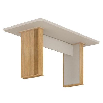 Mesa De Jantar Ambiente Júlia 160x80cm Cinamomo Off White Com 6 Cadeiras Lara Veludo Bege - Valdemóveis