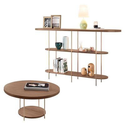 Aparador Infinity E Mesa De Centro Sky Castanho – Hb Móveis