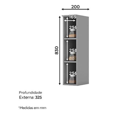 Armário Aéreo Nicho 20 Cm Americana Cinza – Henn