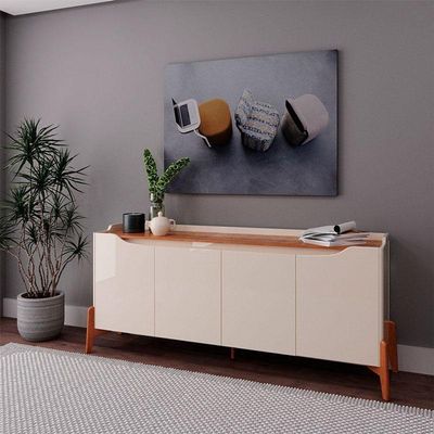 Aparador Para Sala Buffet Studio 1.6 Off White Nature - Imcal