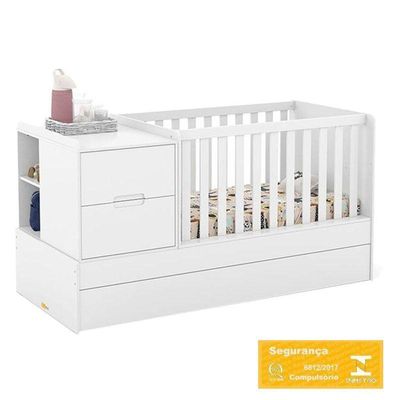 Berço Americano Multifuncional Formare Branco Acetinado Com Colchão Gazin – Matic