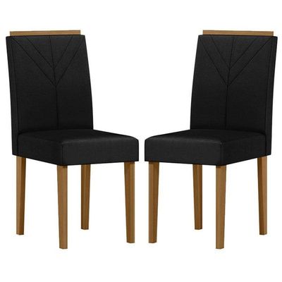 Cadeira Para Mesa De Jantar Amanda Kit 2 Peças Ype Veludo Preto – New Ceval
