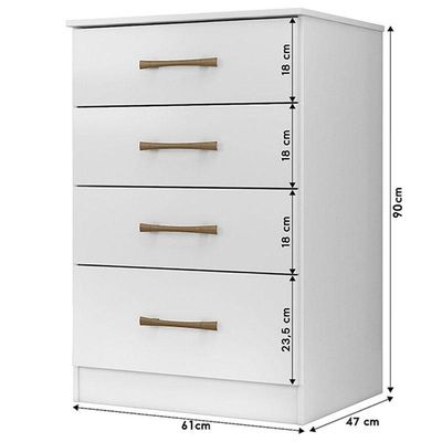Cômoda Gaveteiro Ambiente Ms913 Branco Brilho - Moval