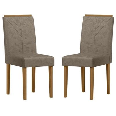 Cadeira Para Mesa De Jantar Amanda Kit 2 Peças Ype Camurça Marrom – New Ceval