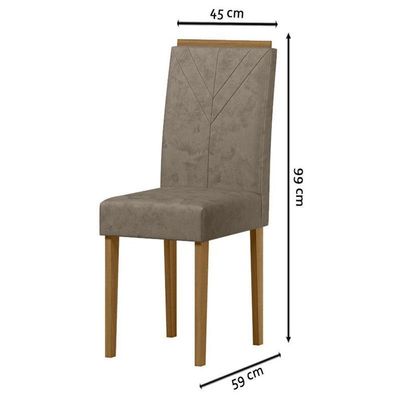 Cadeira Para Mesa De Jantar Amanda Kit 2 Peças Ype Camurça Marrom – New Ceval