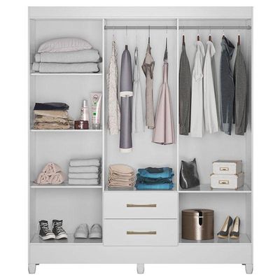 Guarda Roupa Casal Ambiente Panamá 6 Portas Branco Brilho - Moval