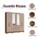 Guarda Roupa Casal San Francisco 6 Portas Carvalho Fendi Com Espelho - Moval