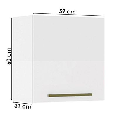 Armário Aéreo 1 Porta Favorita Branco Lacca – Zanzini