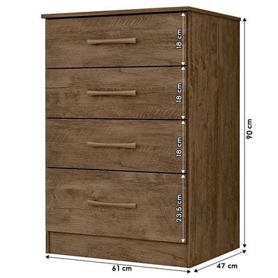 Cômoda Gaveteiro Ambiente Ms913 Castanho Wood - Moval