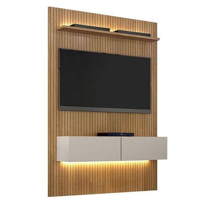 Home Suspenso Frisado Curitiba 1344 Com Led E Aparador Bellíssima Cinamomo Off White - Valdemóveis