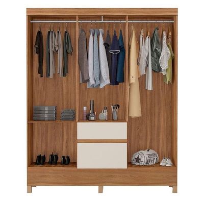 Guarda Roupa Casal Ambiente Flash 2 Amêndola Touch Off White – Demóbile