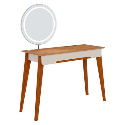 Penteadeira Ambiente Jazz Off White Nature Com Led - Imcal