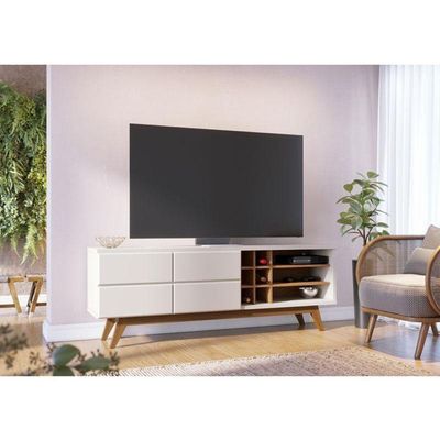Rack Bancada Ambiente Noronha 1.8 Off White Matte Freijó – Colibri