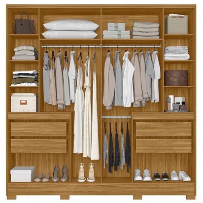 Guarda Roupa Casal Alasca 10 Portas Freijó Off White Com Espelho - Moval