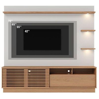 Estante Home Theater Campeche Freijó Off White Matte - Colibri