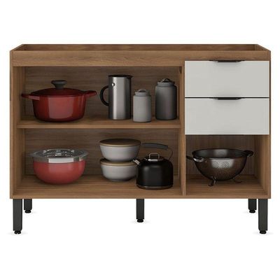 Balcão Para Pia Firenze 120 Cm Amêndola Touch Nude Tx - Demóbile