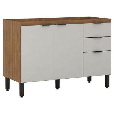 Balcão Para Pia Firenze 120 Cm Amêndola Touch Nude Tx - Demóbile
