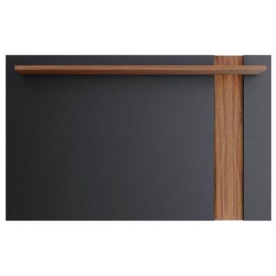 Painel Para Tv Suspenso Extensivo Leme Preto Acetinado Noce Milano - Colibri
