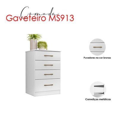 Guarda Roupa Infantil Lima E Cômoda Ms913 Branco Flex – Moval