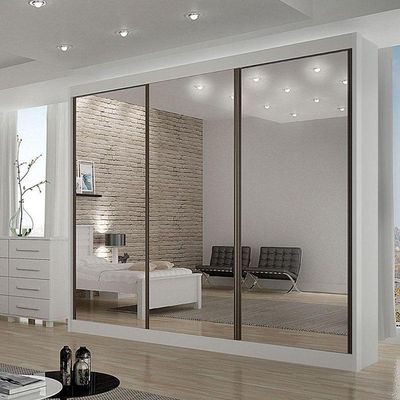 Guarda Roupa 6 Gavetas San Marino Premium Com 3 Espelhos Branco – Leifer Móveis