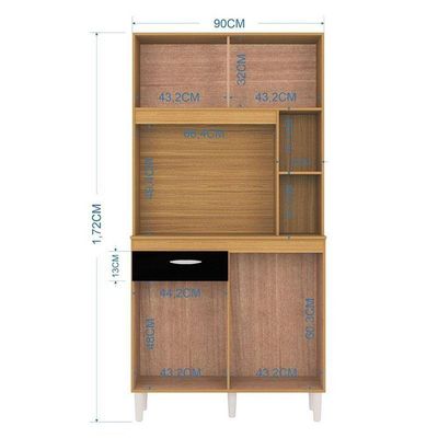 Armário Para Cozinha Kit Duda 90 Cm Damasco Preto – Poquema