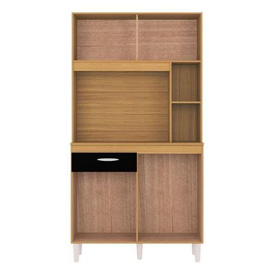 Armário Para Cozinha Kit Duda 90 Cm Damasco Preto – Poquema