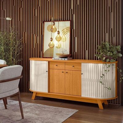 Aparador Para Sala Buffet Mônaco Cinamomo Off White – Madetec