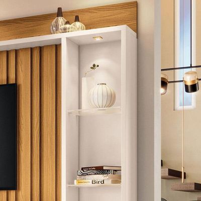 Estante Home Theater Titan Cinamomo Off White - Hb Móveis