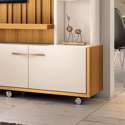 Estante Home Theater Titan Cinamomo Off White - Hb Móveis