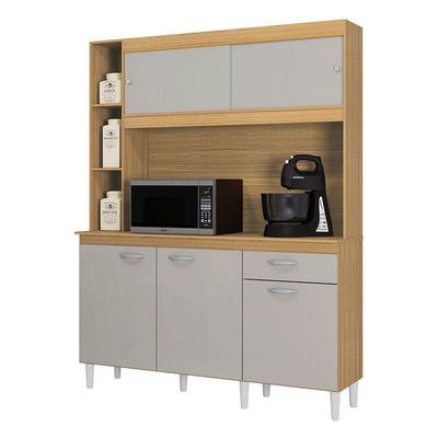 Cozinha Ambiente Kit Duda 140 Cm Damasco Off White – Poquema