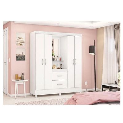 Guarda Roupa Infantil Lord Branco Rosa Flex - Demóbile