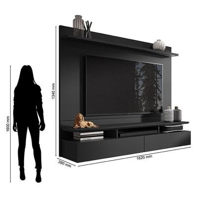 Painel Para Tv Home Suspenso Noruega Preto - Móveis Leão