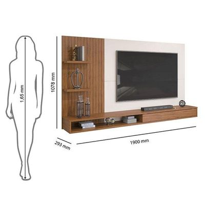 Painel Para Tv Bento Freijó Off White - Dj Móveis