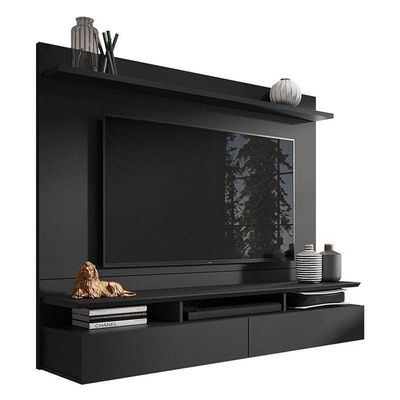 Painel Para Tv Home Suspenso Ambiente Noruega Preto - Móveis Leão