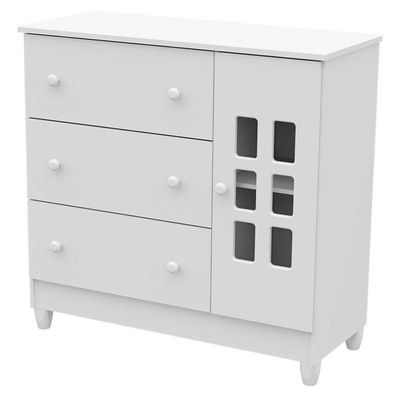 Quarto De Bebê Mariah 3p Com Berço Mirelle Branco Brilho Com Colchão - Carolina