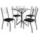 Mesa De Jantar Thais 70x70 Cm Com Granito Ocre Itabira Com 4 Cadeiras 063 Preto - Artefamol